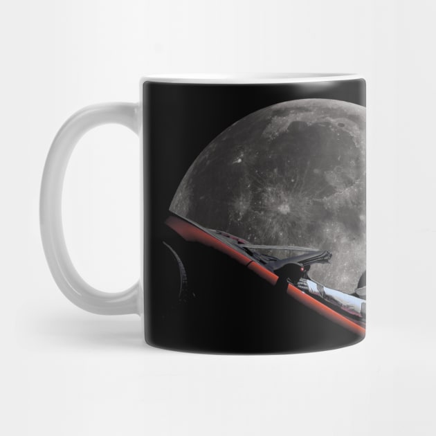 Starman In Orbit Around The Moon by Nerd_art